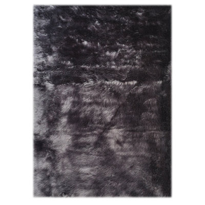Tapis gris à poils longs Fung