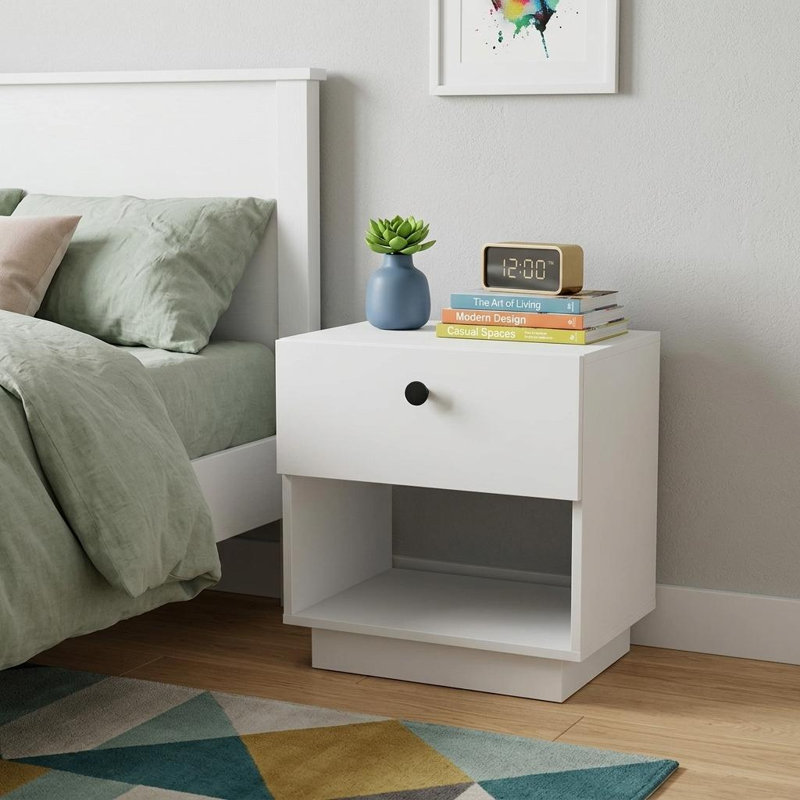 Table de chevet 20 tiroirs en bois blanc 20 po
