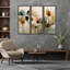 Nature Inspired Dry Flower Bouquet by Treechild - 3 Piece Picture Frame Print Set on Wood-1565189995