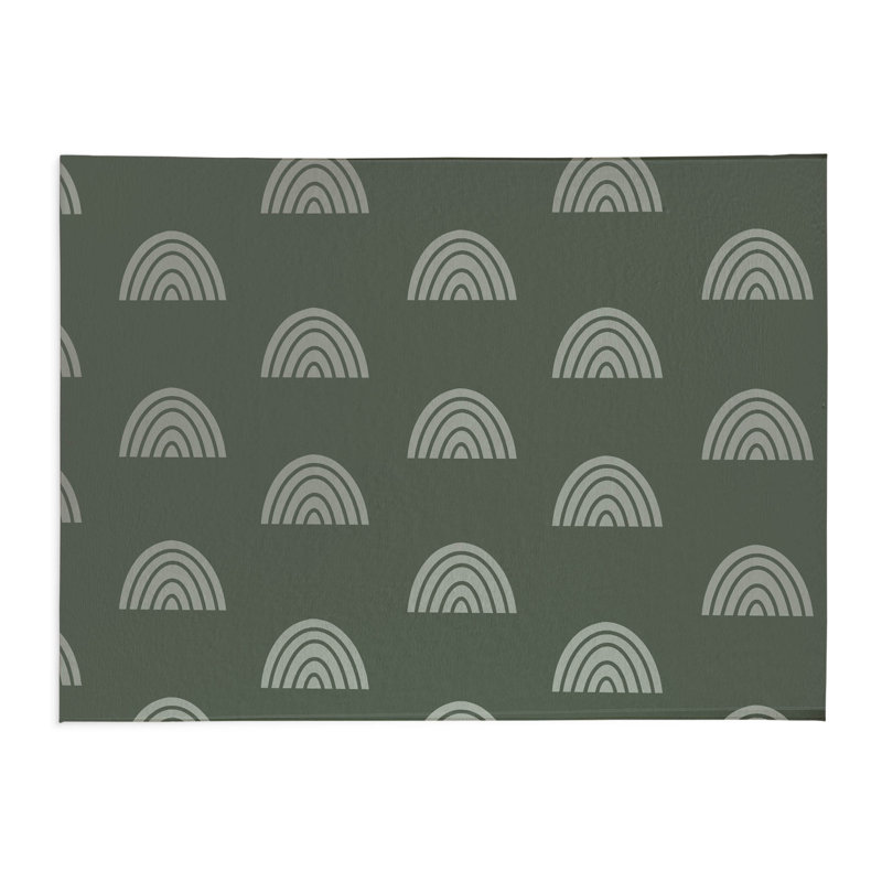 Bows Colorized Kids Play Mat, Rectangle 5' x 7', Chimichurri/Green