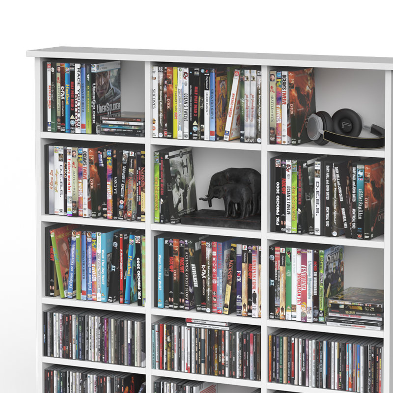 136 cm H Media Shelves, White