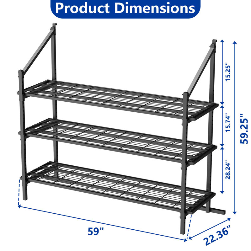 Étagères de contenants d'expédition, libérez votre potentiel vertical avec ce système de tablettes en acier entièrement fermé, accessoires de rangement pour camions pour entrepôts (P 59 po x l 22,36 po x H 59,25 po)