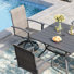 Ensemble de salle à manger de patio pour 4 personnes avec chaises pivotantes en textilène