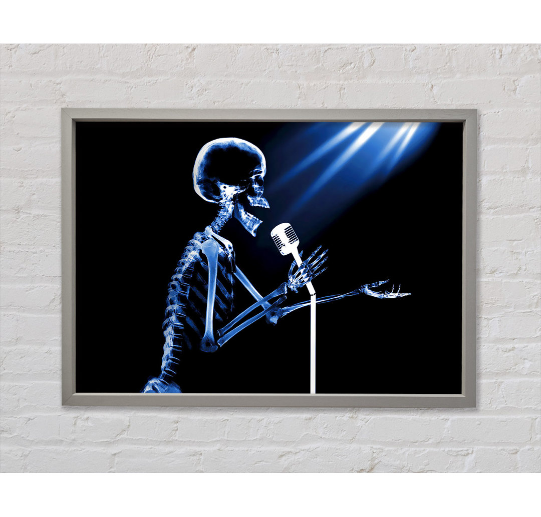 Skeleton Singer - Einzelner Bilderrahmen Kunstdrucke auf Leinwand