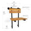 Banc de douche portatif en teck avec barre d'appui 18 po-131438200