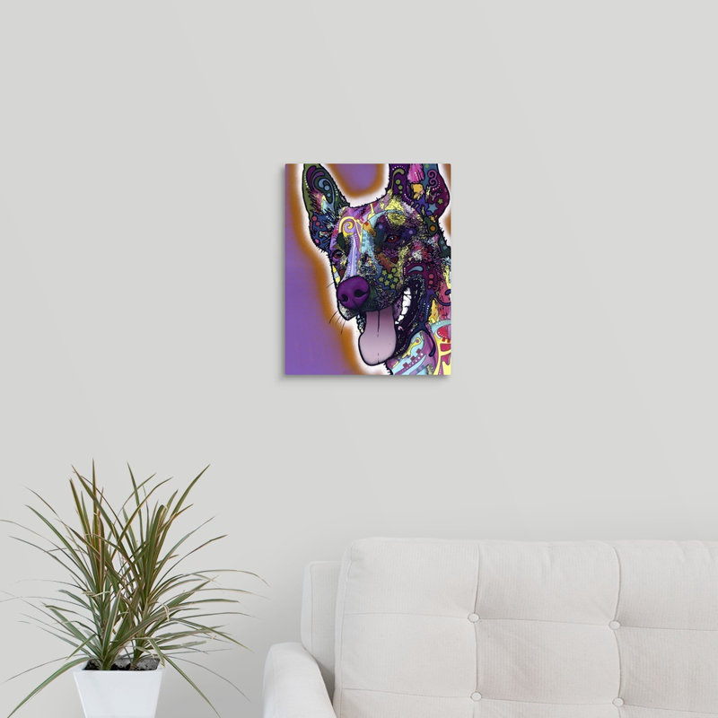 « malinois », reproduction sur toile, H 14 po x l 11 po x P 1,25 po