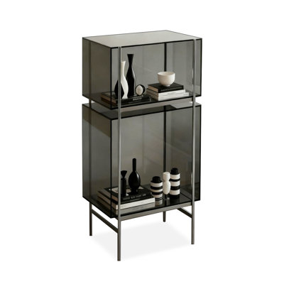 Gray Acrylic+Stainless Steel Display Cases