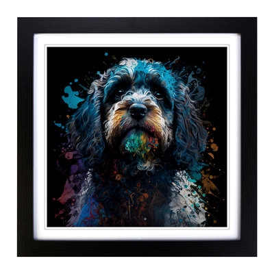 Cockapoo Splatter Art - Framed Print