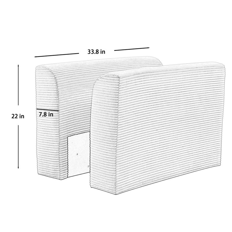 Modern Sofa Corduroy Sofa Armrests For 2 Seater Sofa, 3 Seater Sofa And 4 Seater Sofa, Corduroy, Beige