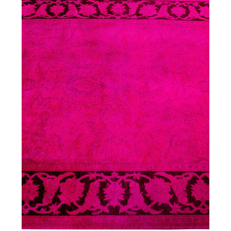 Overdyed One-of-a-Kind Rectangle 4' x 6'4" Hand Knotted Area Rug