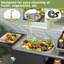 Table de barbecue extérieure avec évier, îlot de cuisine en métal avec plateau pliable et armoire de rangement, chariot à roulettes avec roues pour le jardin, la cour et la pelouse