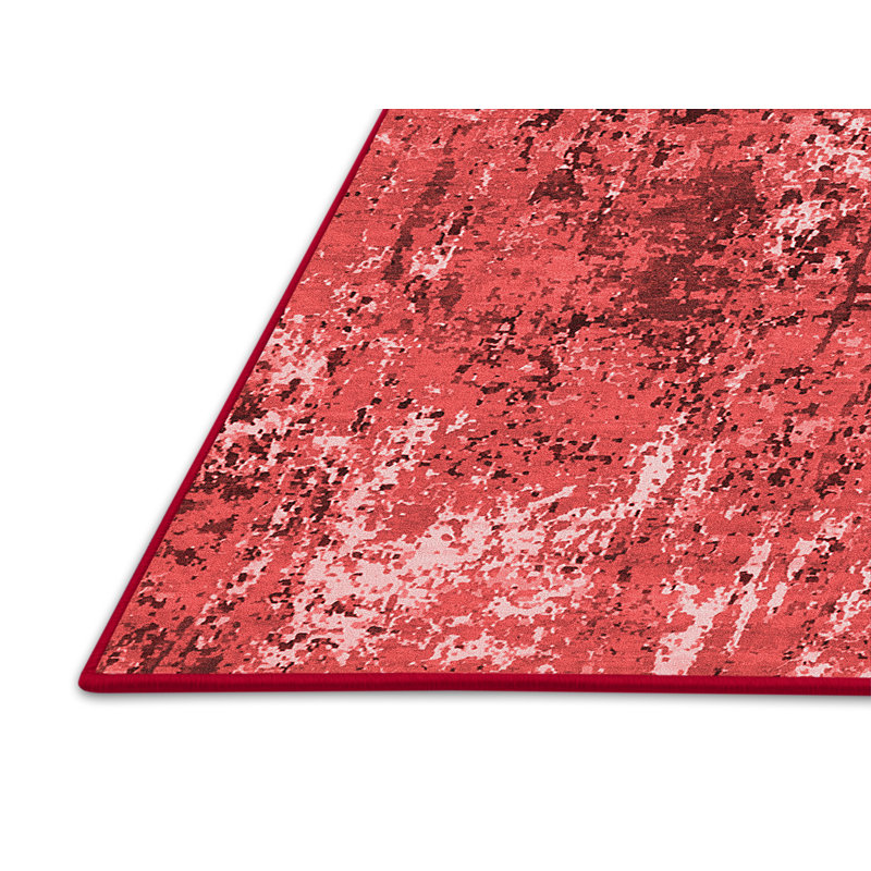Tapis rouge Mid-Century moderne 2521, Rectangle 3 pi x 5 pi