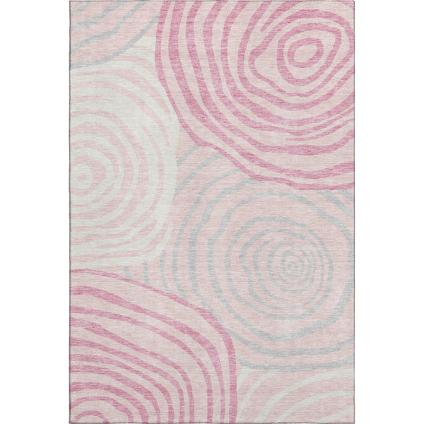 Bungalow Rose Premium Machine Washable Houtz Pink Rug | Wayfair