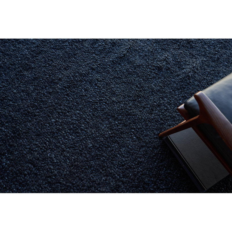 Borelli Wool Area Rug in Navy Blue, Rectangle 14' x 18'