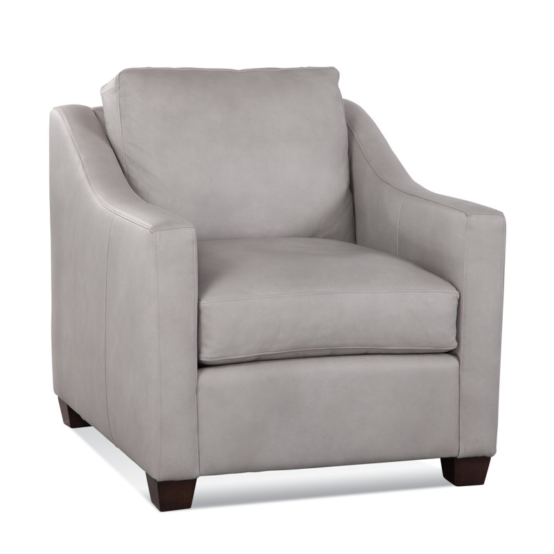 Oliver Leather Armchair, Black, Luxtan White