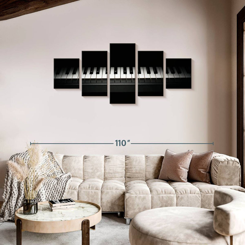 Spotlight On Piano Keys, 36" H x 80" W