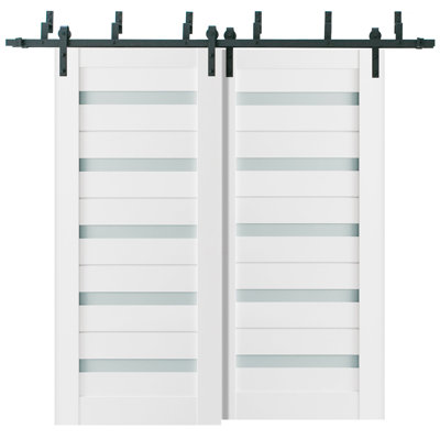 Portes blanches en verre givré Quadro