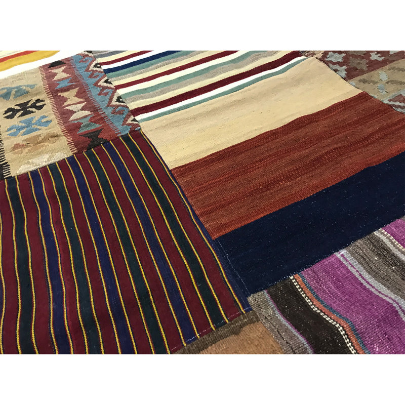Wool Patchwork Area Rug
