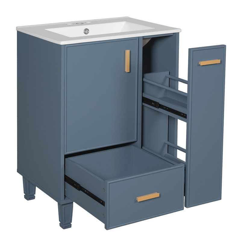 Meuble-lavabo simple 24 po avec lavabo, Gris