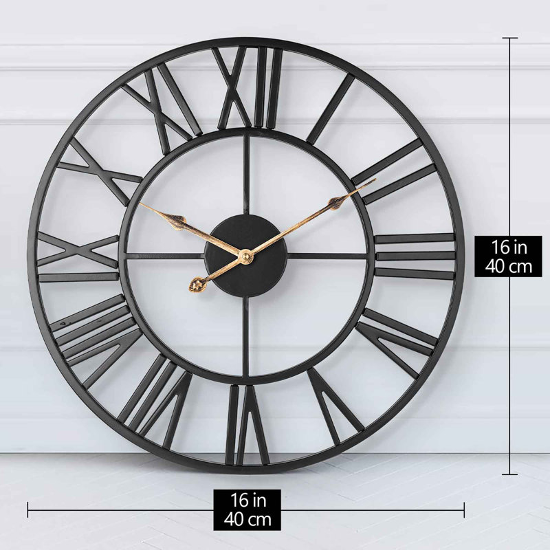 Abdulmajeed Metal Wall Clock, Black