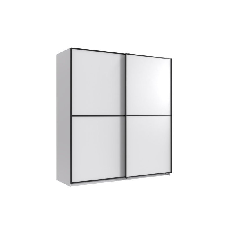 2 Door Wardrobe, 199cm H x 180cm W x 65cm D, White