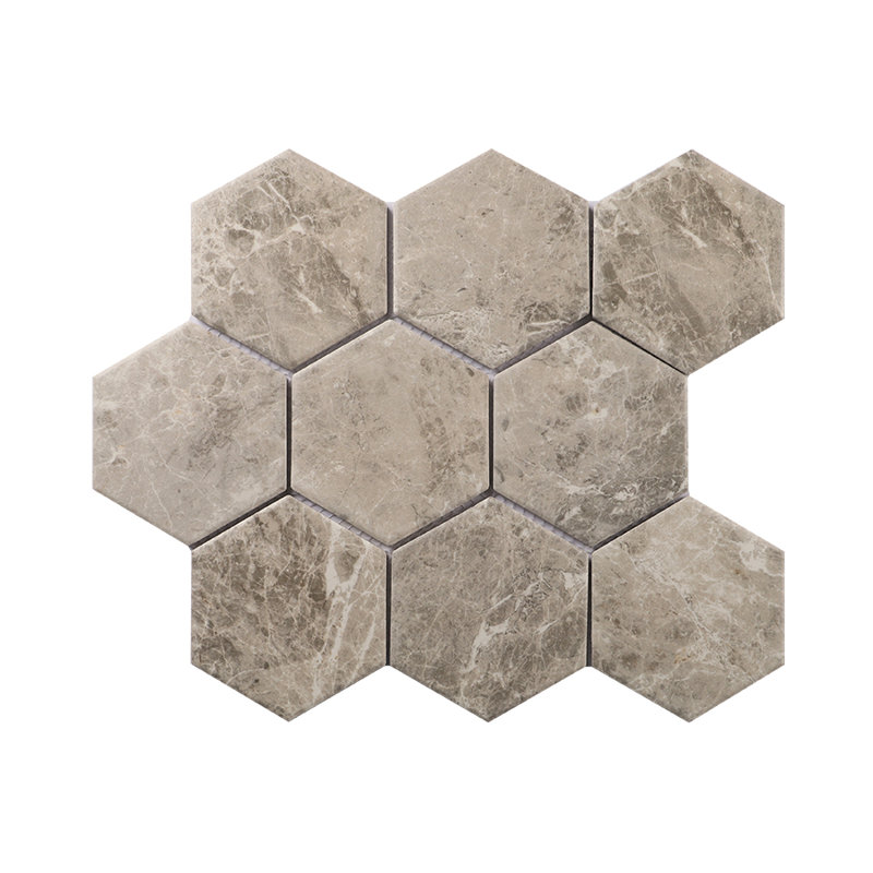 Perfection 4“ x 4" Porcelain Honeycomb Mosaic Wall & Floor Tile, Himalayan