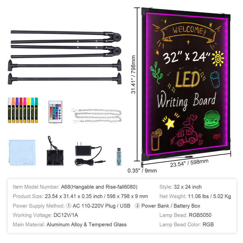 VEVOR No Composite Aluminium Chalkboard