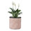 Round Pink & Black Grid Pattern Handmade Pot Planter