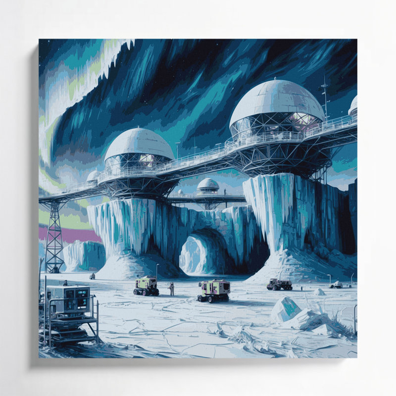 Art mural sur toile bleue, H 16 po x l 16 po