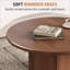 Table basse ronde 31,5 ", table d'appoint en bois brun pour le salon