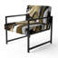 Golden Wave Reflections II - Fauteuil rembourré contemporain, fauteuil d'appoint abstrait moderne-2039729431