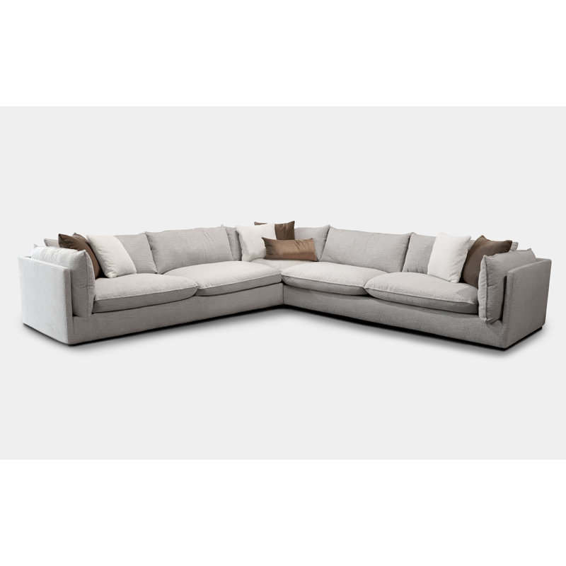 Canapé modulaire de coin symétrique en microfibre / microsuède de 125 po de large Lithland