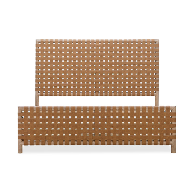 Colleen Leather Bed, Queen, Granola