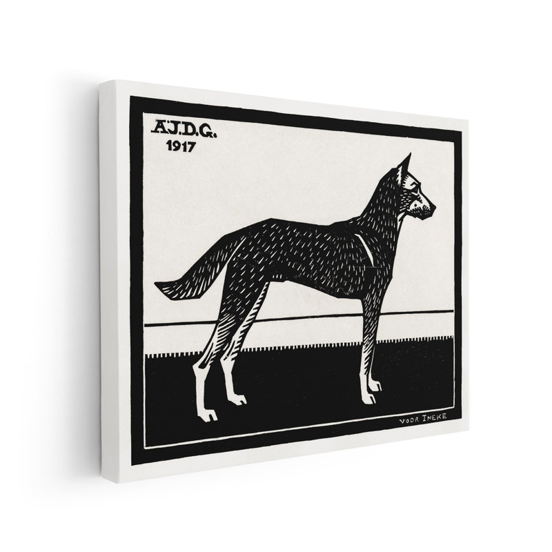 Black & White Dog, Unframed, Poster, 11"H x 14"W