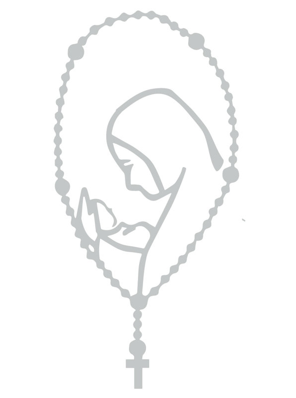 Décalcomanie murale marie rosary maman, Gris clair, H 36 po x l 18 po x P 0,01 po