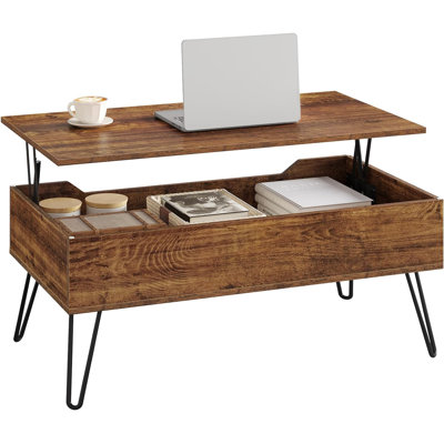 Darlene Lift Top Four Leg Coffee Table with Storage