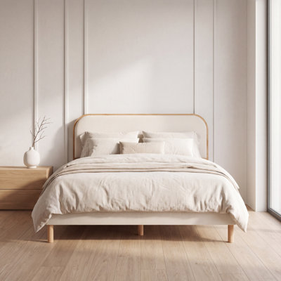 Arula Upholstered Solid Wood Queen Bed