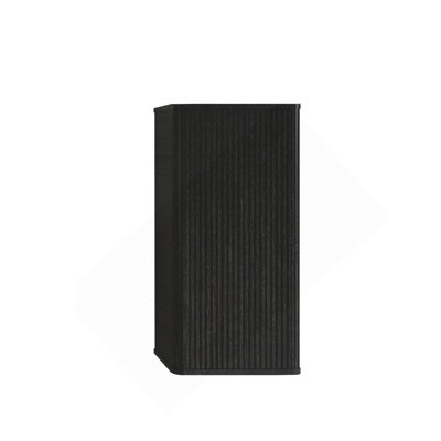 Armoire latérale flottante rayée en chêne noir brossé, armoire de rangement murale pour petits espaces, pré-assemblée