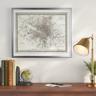 «Vintage Paris Map Outline», impression
