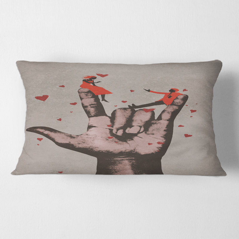 Housse de coussin rectangulaire avec insert I Love You