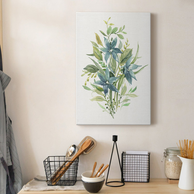 Verdure I - peinture sur toile tendue, H 60 po x l 40 po x P 1 po