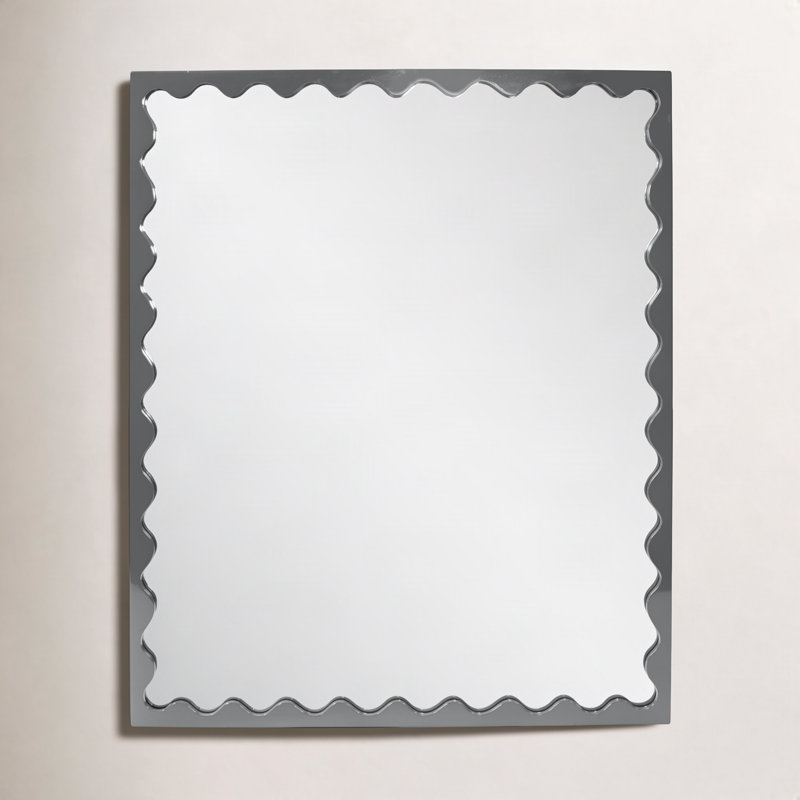Ailee Rectangle Wall Mirror, Charcoal Gray