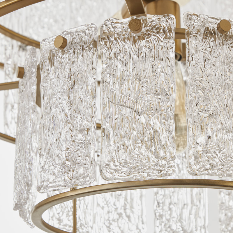 Lustre en verre vieilli 8 lumières Harlune