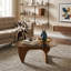 Table basse Mid-Century moderne en bois, style petite maison de campagne, brun