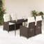 Ensemble repas de patio 5 pièces avec coussins en polyester Latitude Run®-971059660-977010122-983870504