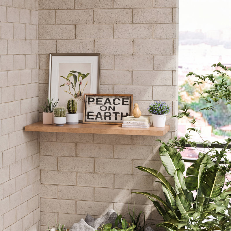 Étagère flottante en chêne de 91 cm (36 po), tablettes flottantes murales de 25 cm (10 po) de profondeur