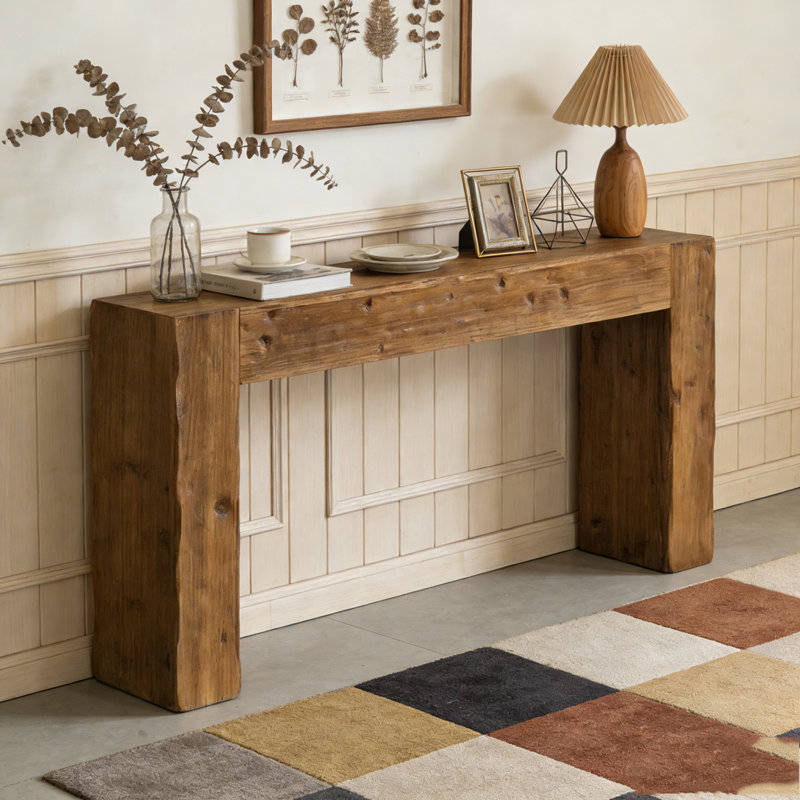 Compact Console Table, Rustic Brown