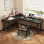Bureau d'écriture en bois massif noir en forme de L-1319576085-1319576075