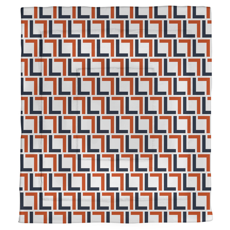 Édredon simple Chicago Football Luxury, Édredon grand, Blanc / bleu marine / orange
