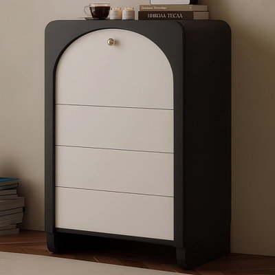 Armoire d'appoint moderne en bois manufacturé noir